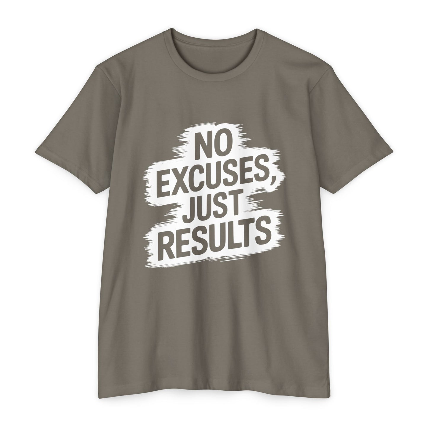 Motivational Unisex CVC Jersey T-Shirt - "No Excuses, Just Results"