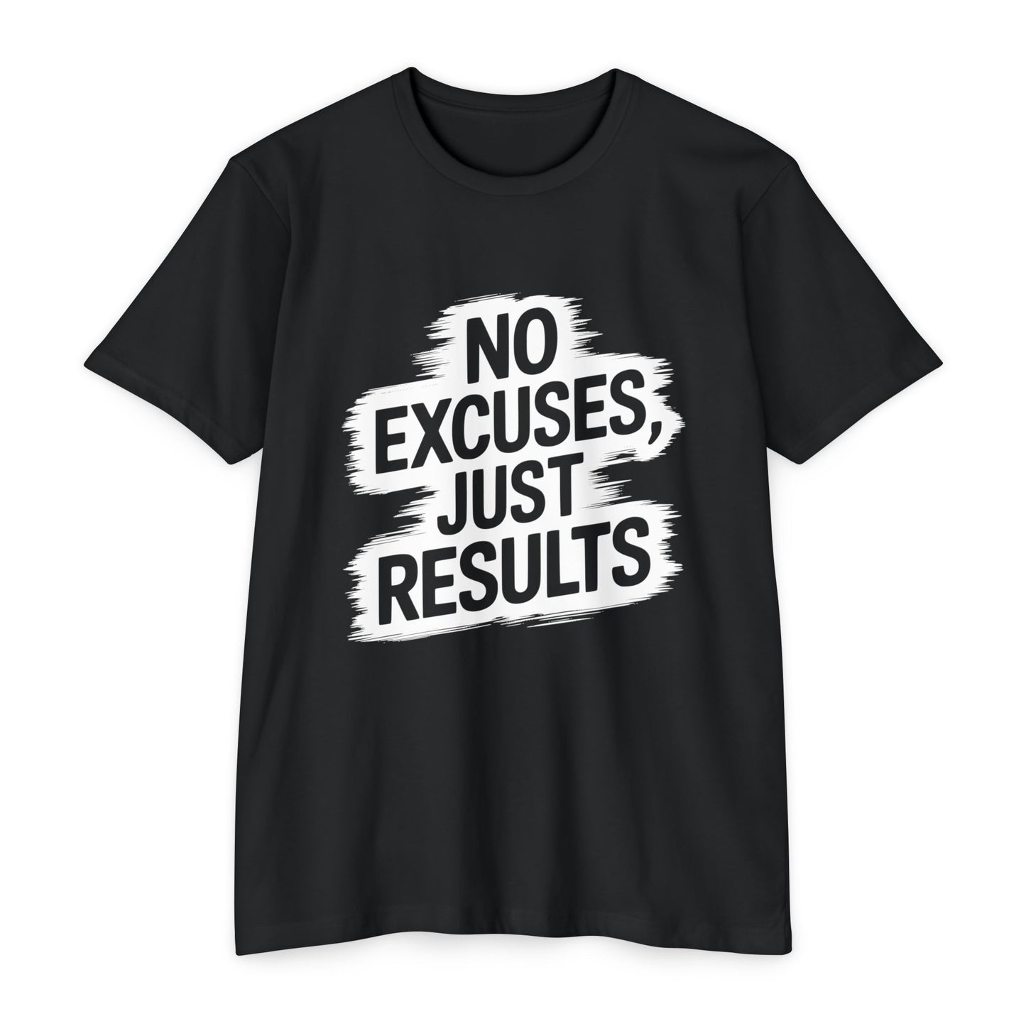 Motivational Unisex CVC Jersey T-Shirt - "No Excuses, Just Results"