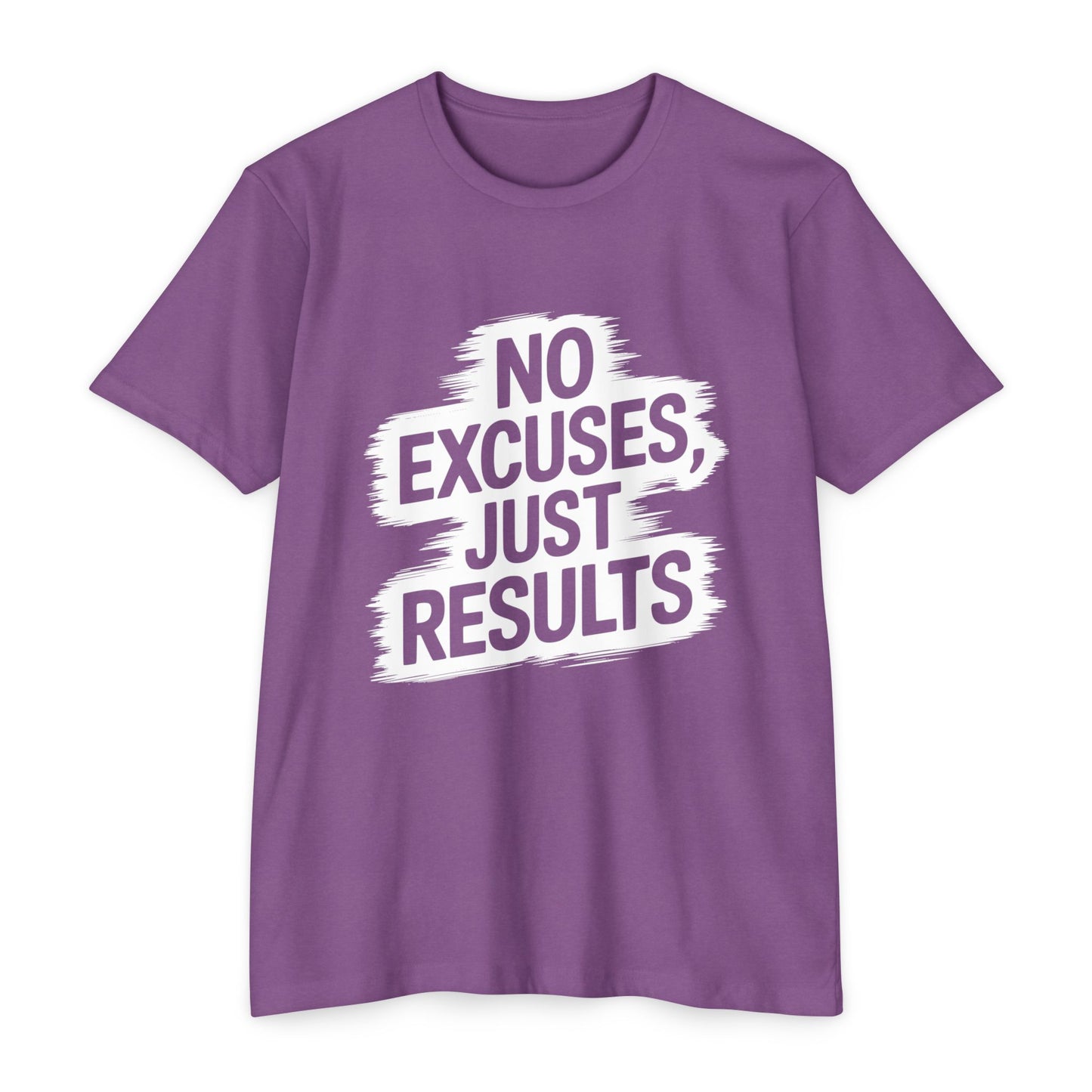Motivational Unisex CVC Jersey T-Shirt - "No Excuses, Just Results"